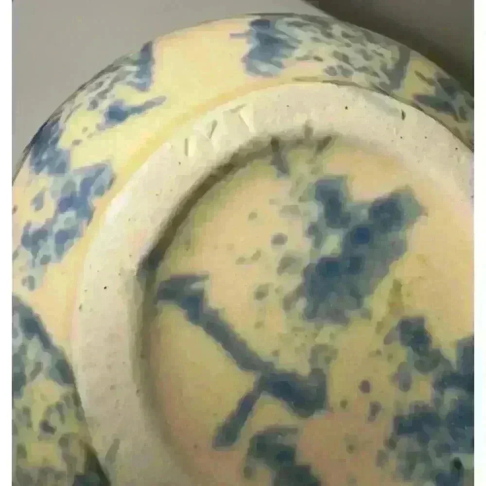 Vintage Greenbrier International Pottery Colorful Vase Signed Blue Excellent Con